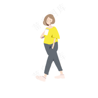 扁平风格小人出游装饰素材