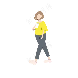 扁平风格小人出游装饰素材