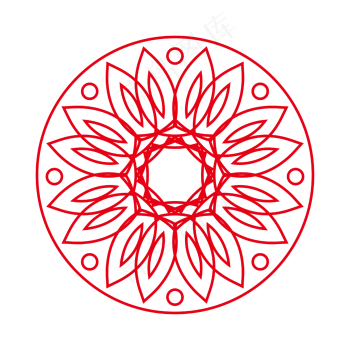 复古底纹怀旧中国风团花底纹(2000X2000(DPI:150))ai矢量模版下载