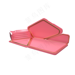 红色金色电商舞台,免抠元素