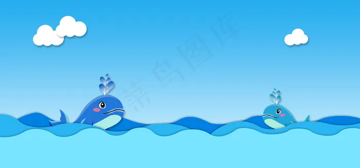 夏日海洋鲸鱼banner(1920*900px 	       )psd模版下载
