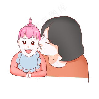 妇女节母亲节妈妈亲宝宝,免抠元素