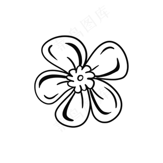 黑白装饰花朵素材