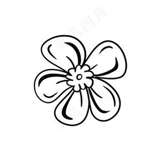 黑白装饰花朵素材