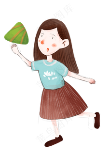 端午节清纯女孩吃粽子