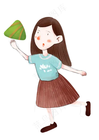 端午节清纯女孩吃粽子