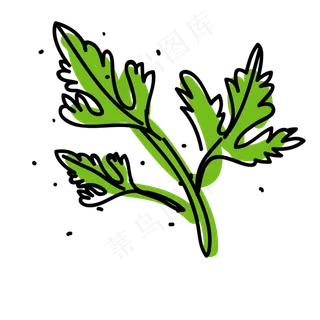 手绘菜叶PNG免抠
