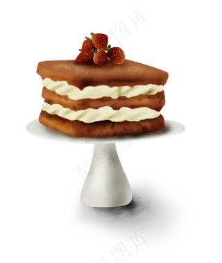 暑假手绘巧克力水果蛋糕