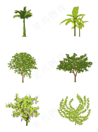 扁平简约手绘风卡通立秋丰收果树
