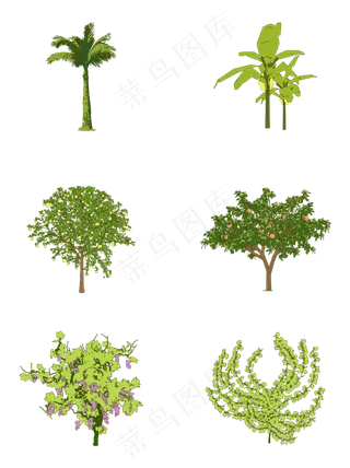 扁平简约手绘风卡通立秋丰收果树