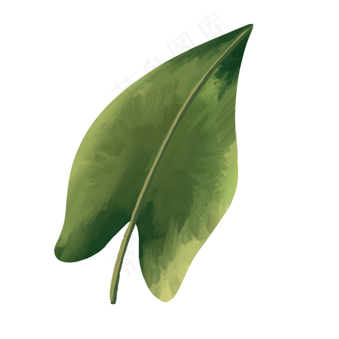 叶子手绘油画风格素材(2000X2000(DPI:300))psd模版下载