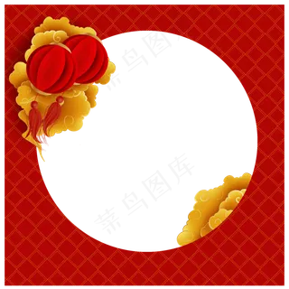 新年喜庆头像框,免抠元素