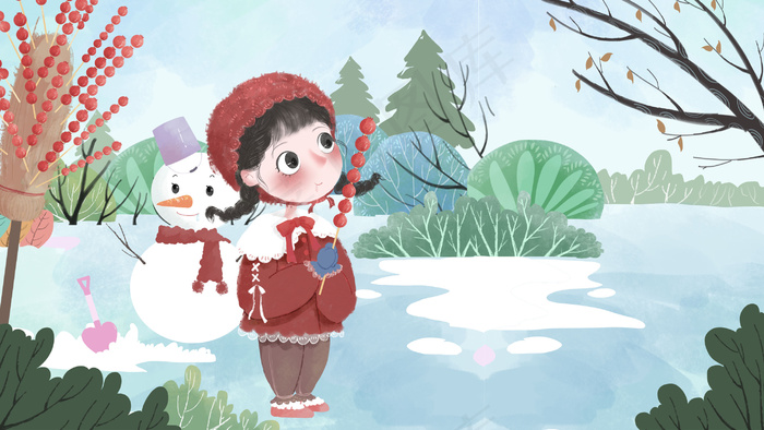 唯美冬季白雪覆盖(2880*1620px 300 dpi )psd模版下载