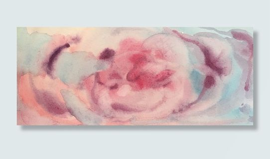 简约创意手绘水彩天空