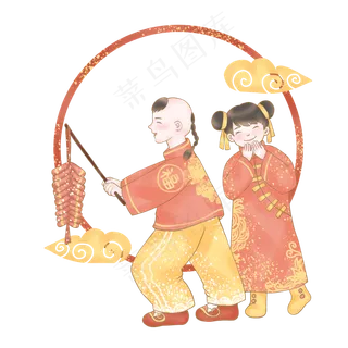 欢庆小年之放鞭炮,免抠元素