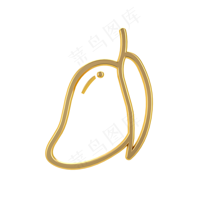 金属质感立体水果类图标-芒果