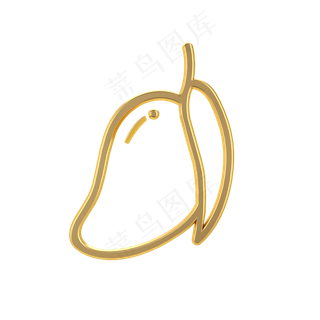 金属质感立体水果类图标-芒果