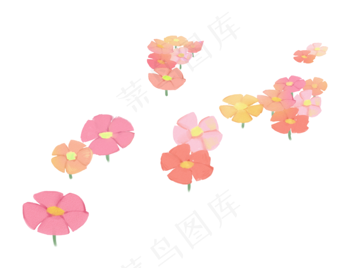 卡通手绘花丛野花(2666X2000(DPI:299))psd模版下载