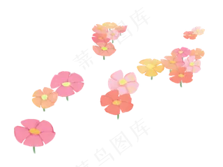 卡通手绘花丛野花