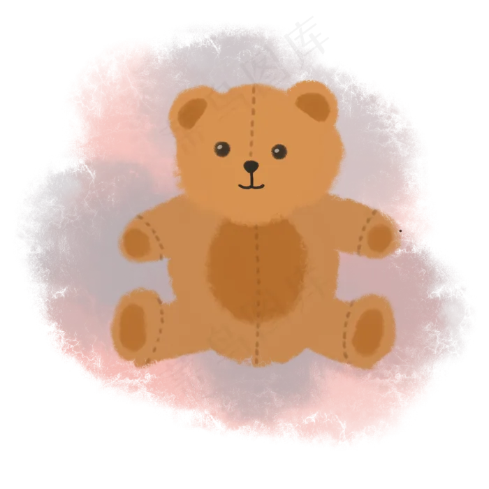 水彩玩具熊(2000X2000(DPI:300))psd模版下载