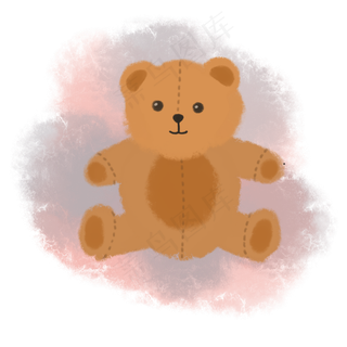 水彩玩具熊