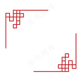红色角花边框设计
