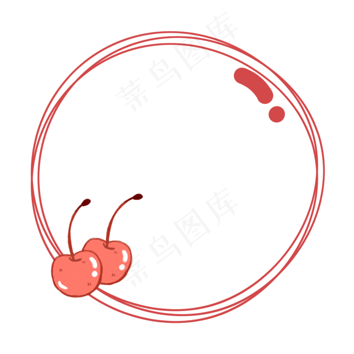 边框纹理手绘樱桃边框粉色清新