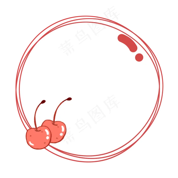 边框纹理手绘樱桃边框粉色清新(2000X2000(DPI:300))psd模版下载