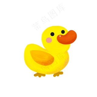 卡通手绘可爱小黄鸭,免抠元素