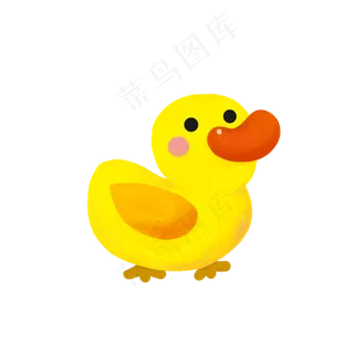 卡通手绘可爱小黄鸭,免抠元素