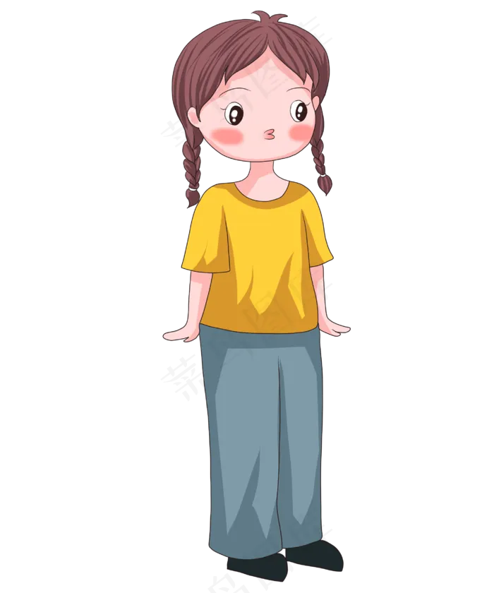 可爱女孩唱歌插图(2952X3543(DPI:300))psd模版下载