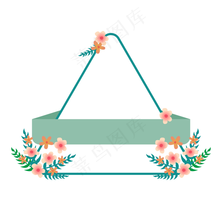 小清新绿色三角框(2000*2000px 300 dpi )ai矢量模版下载