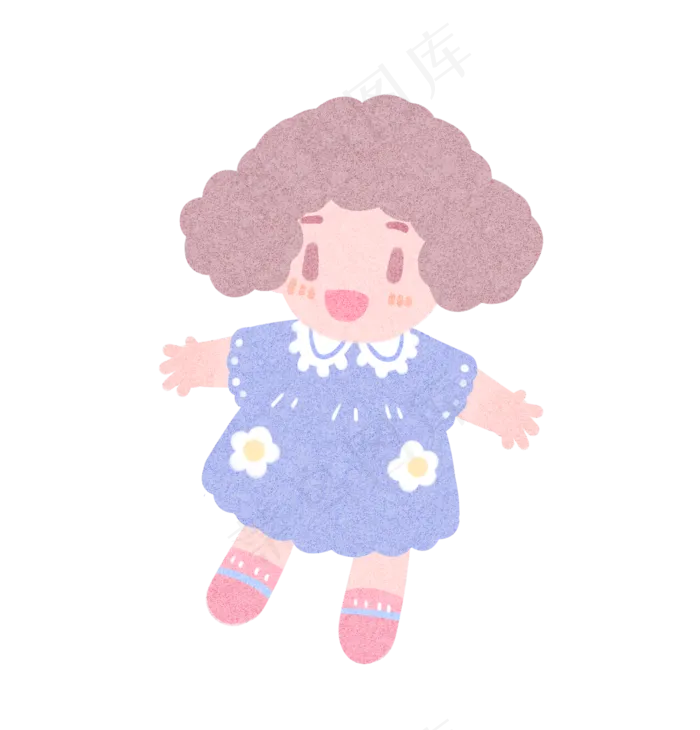 六一儿童节小女孩卡通形象(1232X1284(DPI:300))psd模版下载