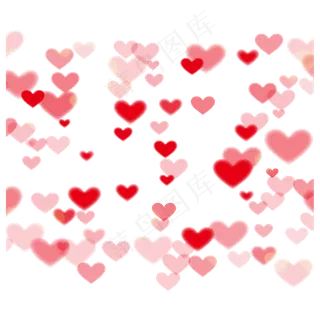 红色爱心漂浮,免抠元素