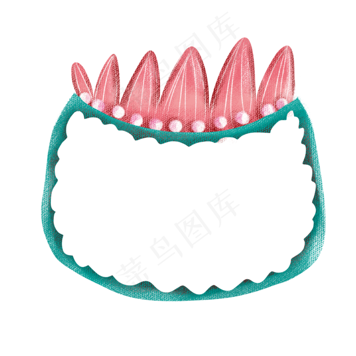 粉色花盆珍珠实用边框