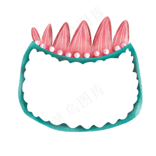 粉色花盆珍珠实用边框