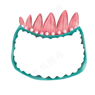 粉色花盆珍珠实用边框