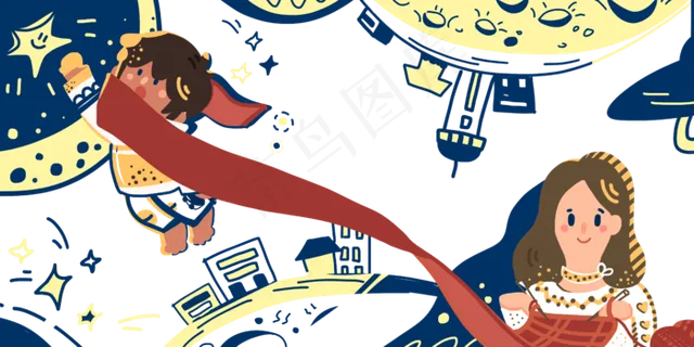 3.8妇女节快乐亲子星球想象力装饰,免抠元素