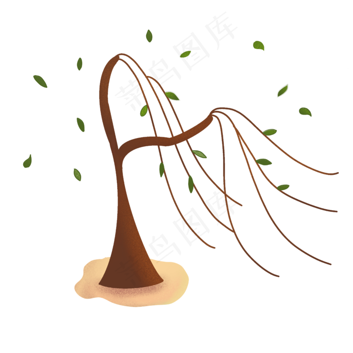 传统节日清明节手绘柳叶