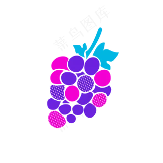 波普炫彩葡萄彩色方块矢量
