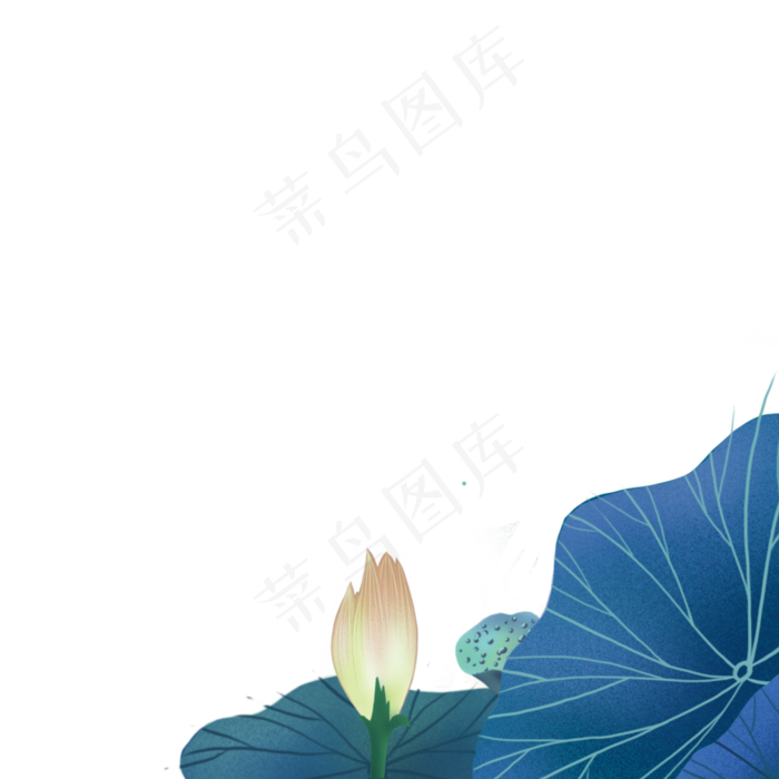绿色的荷叶和花朵(2000X2000(DPI:300))psd模版下载