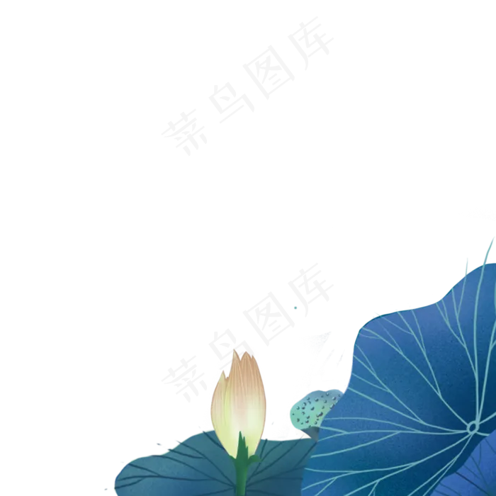 绿色的荷叶和花朵(2000X2000(DPI:300))psd模版下载