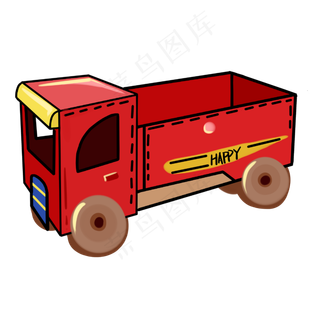儿童节孩子红色小卡车玩具免抠元