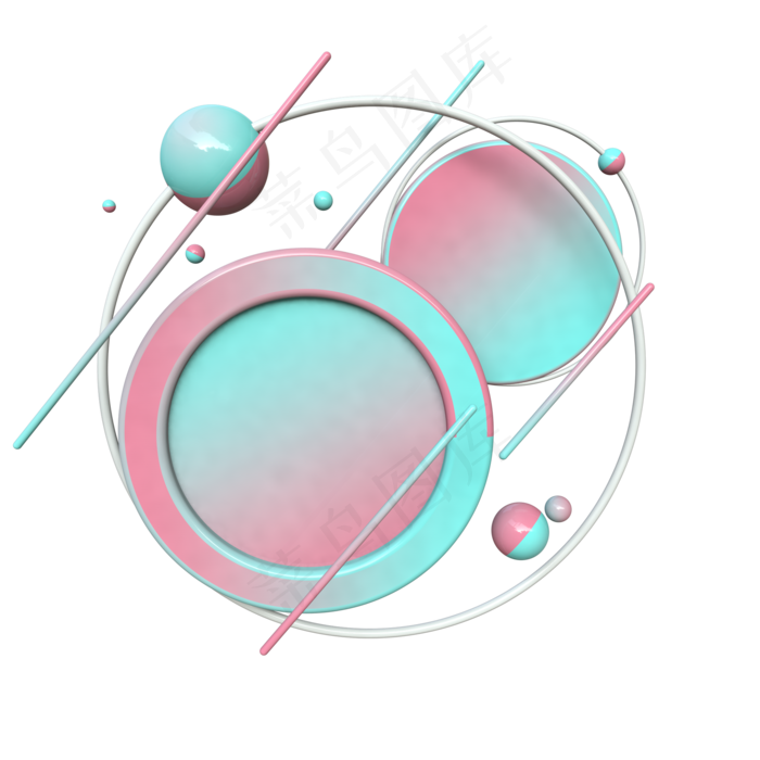 C4D小清新背景装饰