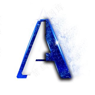 蓝色星空字母A