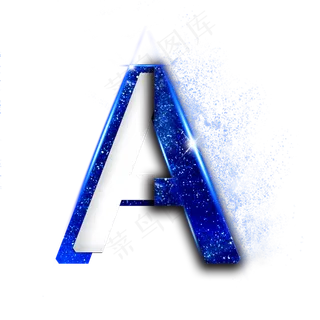 蓝色星空字母A
