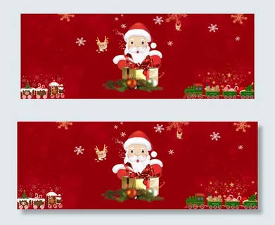 红色圣诞节卡通圣诞老人banner 红色圣诞节卡通圣诞老人banner
