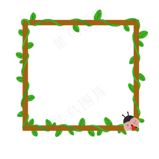 绿色正方形藤条边框