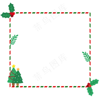 彩色创意圣诞节边框,免抠元素
