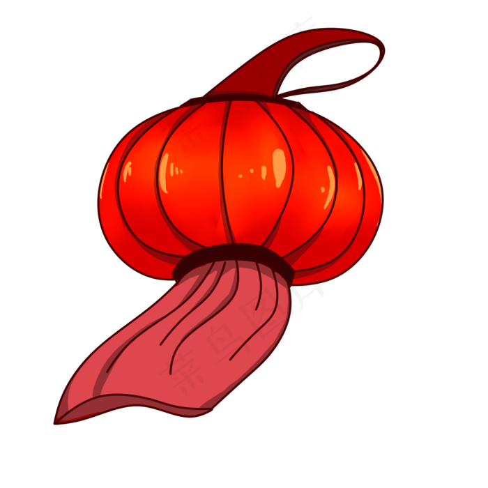春节火红喜庆大灯笼,免抠元素